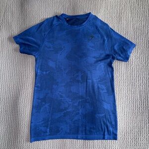 Gymshark Blue Camo Short Sleeve Tee